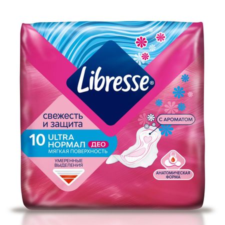 Либресс прокладки гигиенич. Ультра Нормал Део с мягк. пов. №10