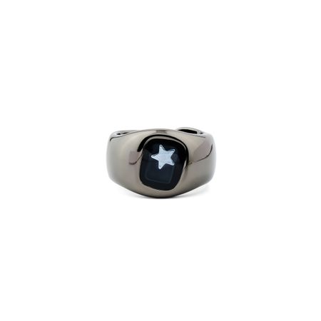 Free Form Jewelry Кольцо черное со звездочкой