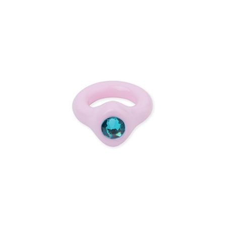 de.formee Кольцо светло-розового цвета с голубым кристаллом