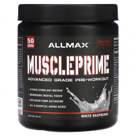 ALLMAX, Muscleprime, Core Factor, профессиональная категория, предтренировочный, белая малина, 9,4 унции (266 г)