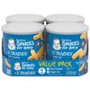 Gerber, Snacks for Baby, маленькие хрустящие хлопья, снеки из запеченных злаков, от 8 месяцев, мягкий чеддер и вегетарианский соус, 4 канистры по 42 г (1,48 унции)