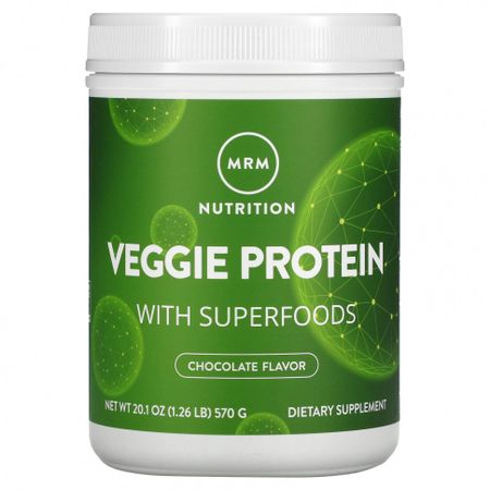 MRM, растительный протеин с суперфудами, со вкусом шоколада, 570 г (1,26 фунта)