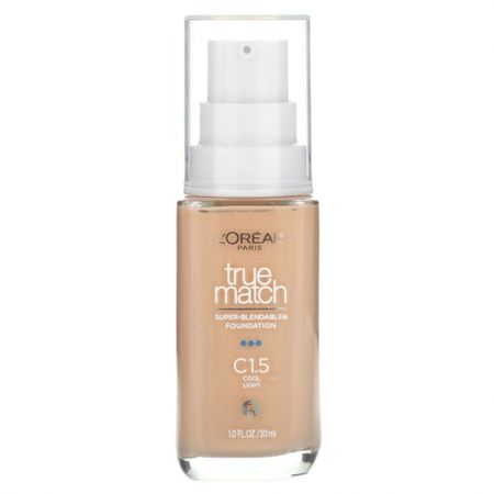L'Oréal, True Match, супер-смешиваемая тональная основа, C1.5, холодный свет, 30 мл (1 жидк. Унция)