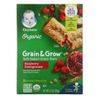 Gerber, Organic, Grain & Grow, мягкие запеченные зерновые батончики, от 12 месяцев, со вкусом малины и граната, 8 батончиков в индивидуальной упаковке
