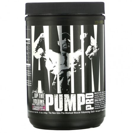 Universal Nutrition, Animal Pump Pro, предтренировочный комплекс без стимуляторов, клубничный лимонад, 440 г (15,5 унции)