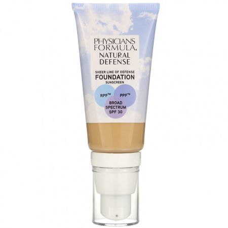 Physicians Formula, Основа Natural Defense, SPF 30, средний, 1 жидкая унция (30 мл)