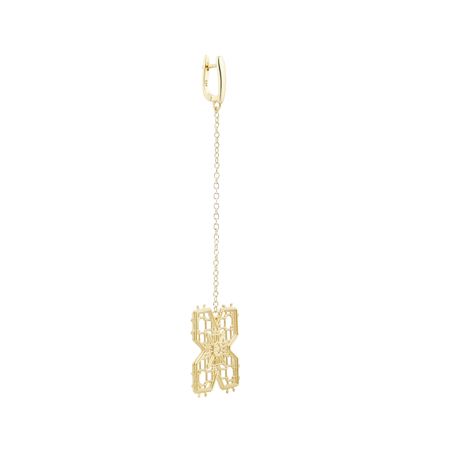 Maru Jewelry Моносерьга «Плетение» из бронзы с позолотой