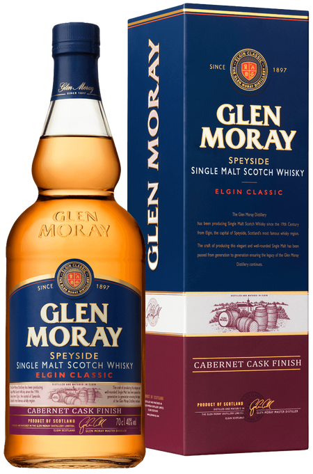 Glen Moray Elgin Classic Cabernet Cask Finish Speyside Single Malt Scotch Whisky (gift box)