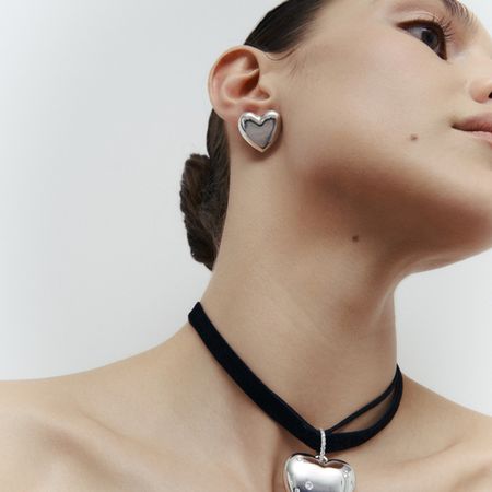 Moonswoon Серьги-пусеты дутые сердца 15900₽