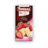 Шоколад  Torras белый с кусочками клубники без сахара 75 г