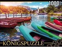 Пазл Königspuzzle 1000 эл. 68,5*48,5см. Лодки на горном озере ГИК1000-6522