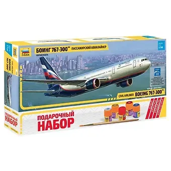 Сборная модель ЗВЕЗДА, Самолет Пассажирский авиалайнер Боинг 767-300" (1:144)"