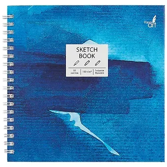 Скетчбук 165*165 50л "SKETCHBOOK. Синий стиль" белый офсет, нелинованн., 100г/м2, тв.обложка, евроспираль