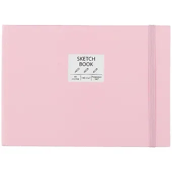 Скетчбук А5 40л "Free hand. No. 3" розовый, гладкая бумага, 140г/м2, тв.обложка, резинка