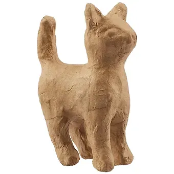 Фигурка из папье-маше объемная Кошка хвост вверх, 5*12*11,5см (АР600)