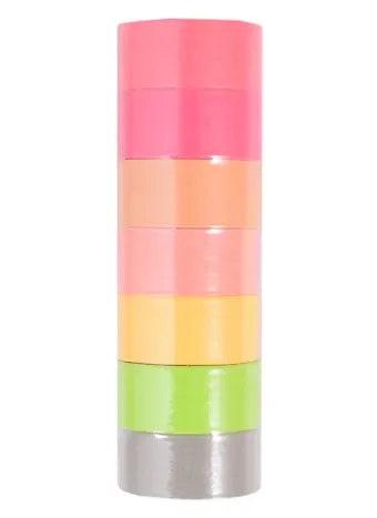 Бумажные клейкие ленты Пастель (661700) (15 мм) (3 м) (7 диз.) (упаковка) (Washi Tapes) (Остров сокровищ)