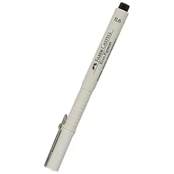 Ручка капиллярная Faber-Castell, Ecco Pigment, черная 0,6 мм
