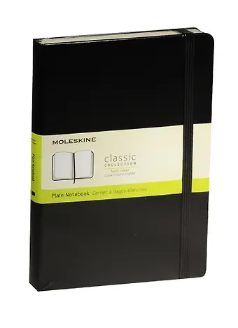 Книга для записей А5 120л нелин. "Classic Large" черная, жесткая обложка, резинка, Moleskine