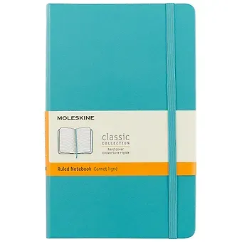 Книга для записей Moleskin Classic Large, твёрдая обложка, голубая, 120 листов, А5