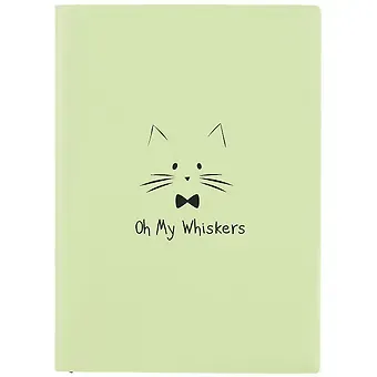 Записная книжка А6+ 56л лин. "КОТ" мягк.переплёт, шелкография, ляссе, инд.уп.