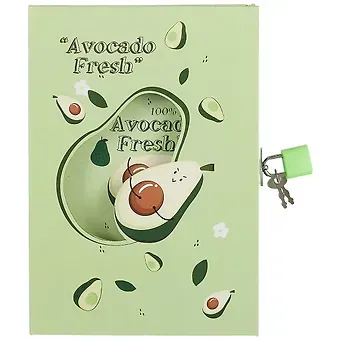 Записная книжка А6 50л "Avocado" в коробке с замочком, ассорти