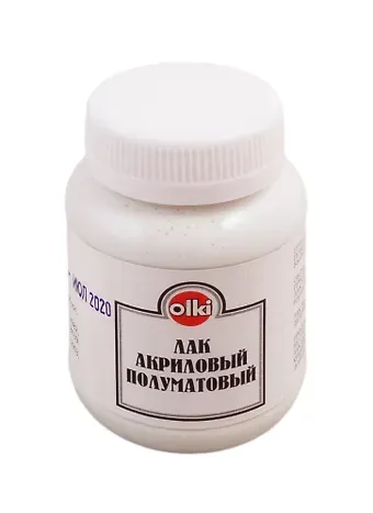 Лак акриловый, полуматовый Olki, 100 мл.