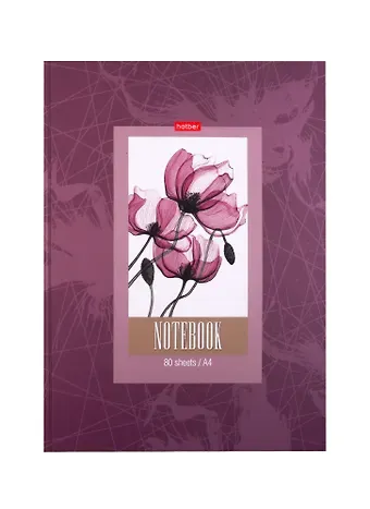 Книга для записей А4 80л кл. "Нежность цветка" 5цв.блок, тв.переплет