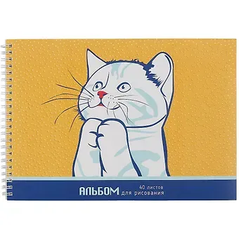 Альбом для рисования Listoff, Kitty, А4, 40 листов, на гребне