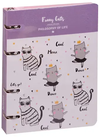 Тетрадь на кольцах в клетку Art-Blanc, Funny cats, 120 листов
