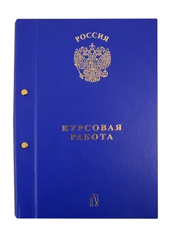 Папка "Курсовая работа/Для курсовых работ" синяя, 2 отверстия