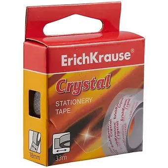 Лента клейкая 18ммх33м Crystal, в коробке,