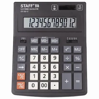 Калькулятор 12 разрядный настольный, STAFF PLUS STF-333