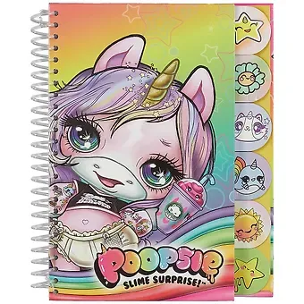 Записная книжка А6+ 60л "Poopsie" спираль, 6 цв.разделителей, инд.уп.