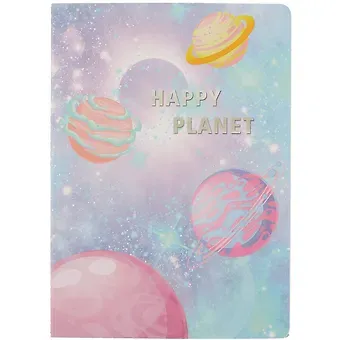 Тетрадь в клетку Happy planet, B5, 32 листа, в ассортименте