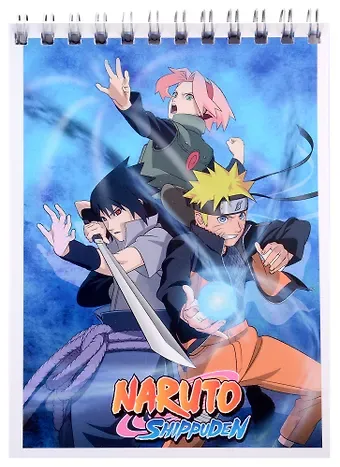 Блокнот А6 40л кл. "Naruto" евроспираль, выб.УФ-лак