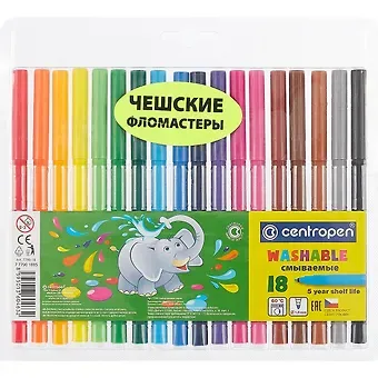 Фломастеры Centropen, 18 цветов