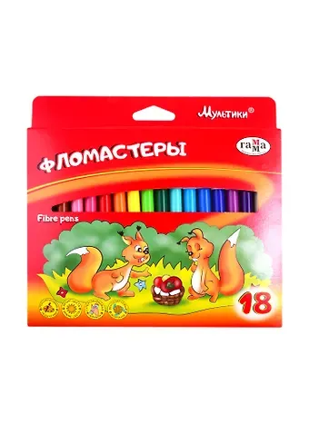 Фломастеры Гамма, "Мультики", 18 цветов