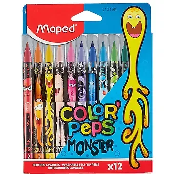Фломастеры Maped, ColorPeps Monster, 12 цветов