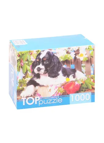 Пазл Щенок спаниеля в саду TOPpuzzle 1000 элементов ГИТП1000-2143