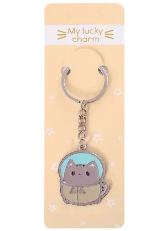 Брелок My lucky charm Котик-космонавт (металл)