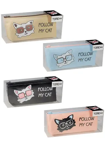 Пенал-косметичка "Follow my cat", ткань, AnAn