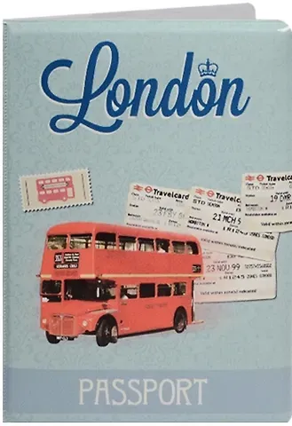 Обложка для паспорта London Red double decker bus (ПВХ бокс)