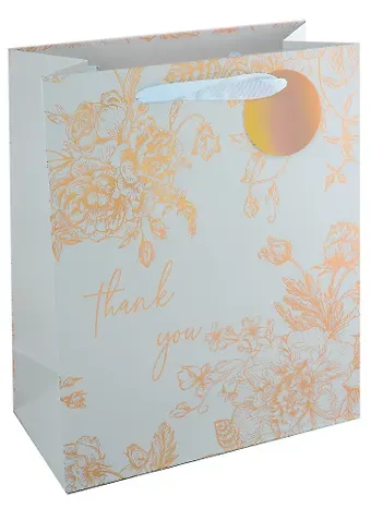 Пакет А4 26*32*12,5 "Thank you" жен., бум., тиснение золот.фольгой, тег