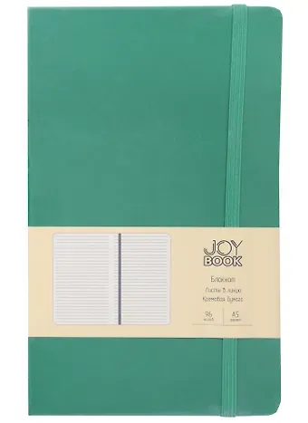Книга для записей А5 96л лин. "Joy Book. Альпийский луг" иск.кожа, тонир.блок, скругл.углы, ляссе, резинка, карман на задн.форзаце