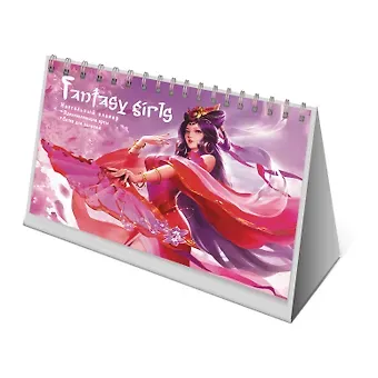 Планнер 130*200 26л "Fantasy Girls"красно-фиолетовый, настольный, картон.обл, офсет, на спирали, европодвес