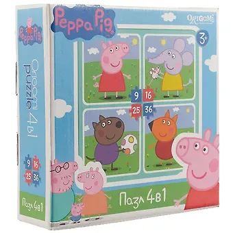 Пазл Оригами 4в1 9-16-25-36эл Peppa Pig На прогулке 01598
