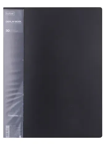 Папка 30ф А4 "STANDARD" пластик 0,6мм, черная