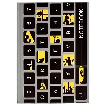 Записная книжка А6 80л кл. "КЛАВИАТУРА" тв.переплёт, полноцв.печать, выб.УФ-лак, мат.ламинация