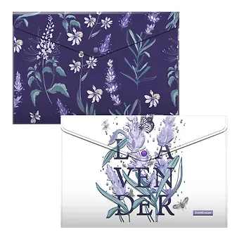 Папка-конверт Erich Krause "Lavender", 4 штуки
