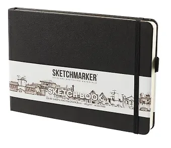 Скетчбук 21*14 80л "Sketchmarker" черный, нелинованн. 140г/м2, слоновая кость, тв.обл